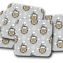 Posavasos Penguin de invierno | Juego de escayola para bebid