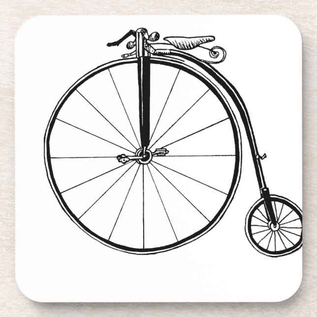 Posavasos Penny Farthing Vintage Bicycle Ilustracion (Frente)