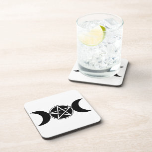 Posavasos Pentáculo de la Diosa Triple Luna Pentagrama