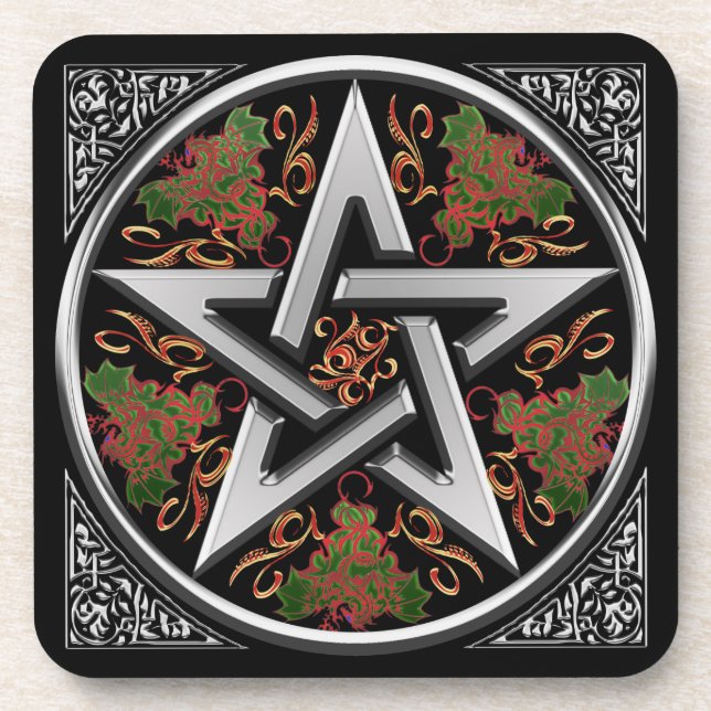 Posavasos Pentagram céltico del dragón (Frente)