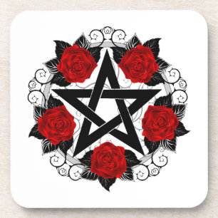 Posavasos Pentagram con rosas rojas