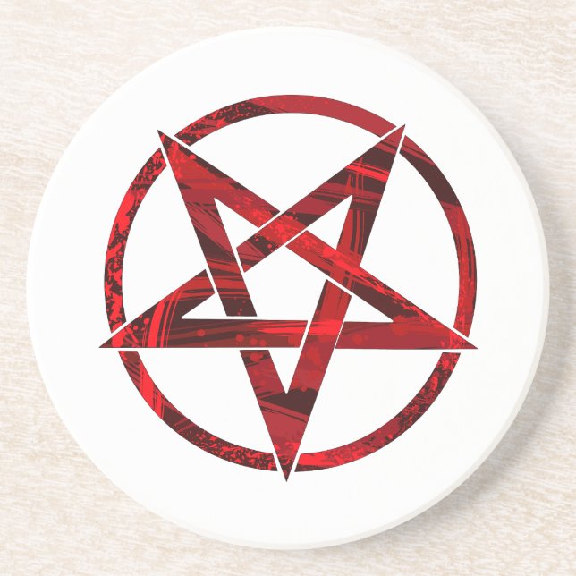 Posavasos Pentagram del diablo Rojo (Frente)