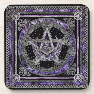 Posavasos Pentagram Triskelion Amethyst Moon