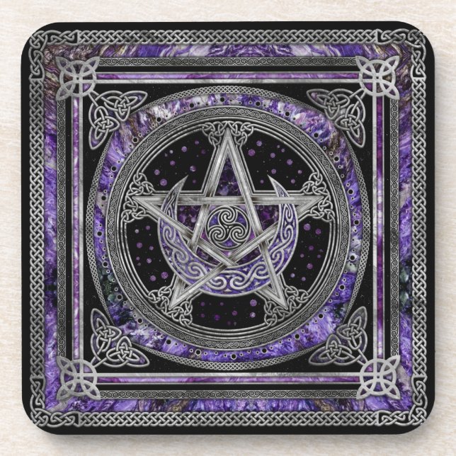 Posavasos Pentagram Triskelion Amethyst Moon (Frente)
