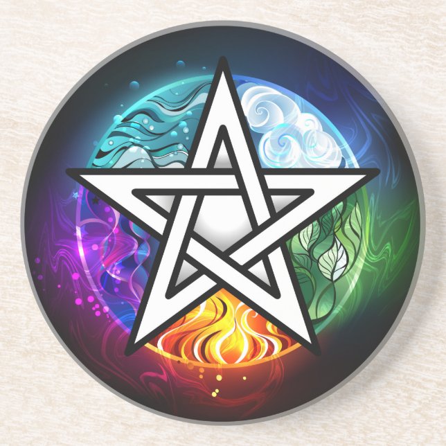 Posavasos pentagrama wiccano (Frente)