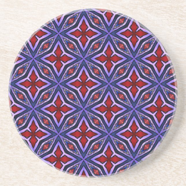 Posavasos Pentas sobre púrpura (Frente)