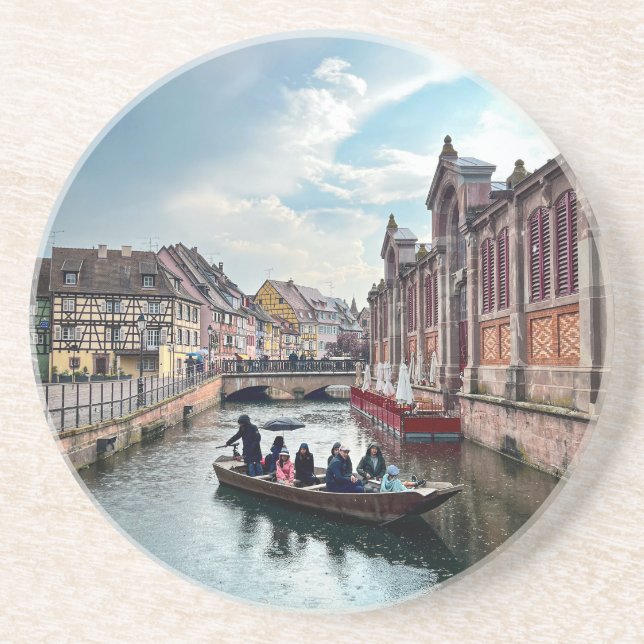 Posavasos Pequeña barca del río Venecia (Frente)