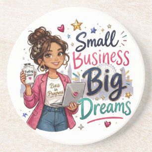 Posavasos Pequeña Empresa Grandes Sueños Chica Emprendedora