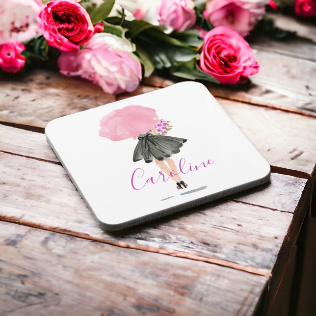 Posavasos Pequeña Mujer De Vestido Negro Moda Elegante (Subido por el creador)