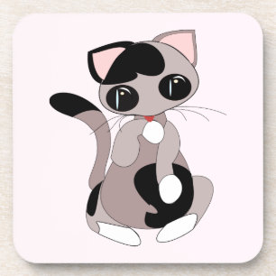 Posavasos Pequeña serrería de bebidas de gato