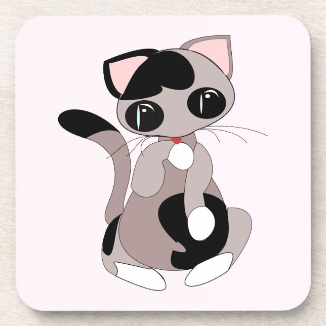 Posavasos Pequeña serrería de bebidas de gato (Frente)