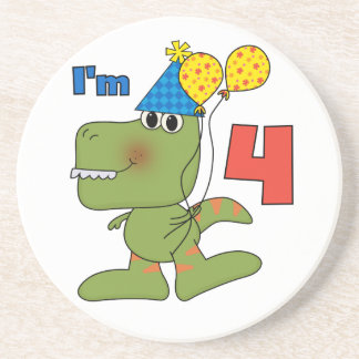 Posavasos Pequeño Dino 4 camisetas de cumpleaños y regalos