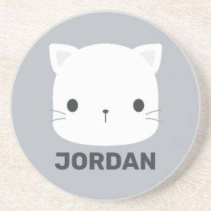Posavasos Pequeño gato con nombre personalizado