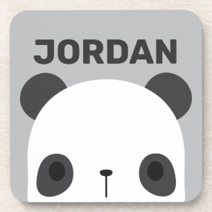 Posavasos Pequeño oso oso panda con nombre personalizado
