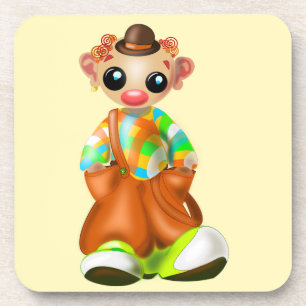Posavasos Pequeño payaso de payaso - Tu color - Texto
