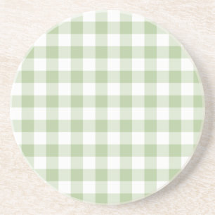 Posavasos Pequeño salvia y gingham blanco