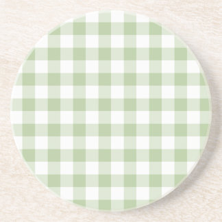 Posavasos Pequeño salvia y gingham blanco