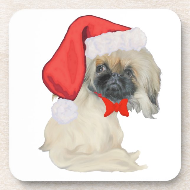 Posavasos Pequeño Santa Pekinés (Frente)