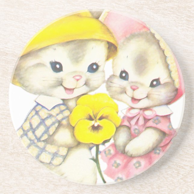 Posavasos Pequeños conejos (Frente)