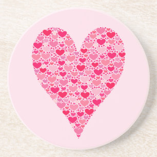 Posavasos Pequeños corazones de gran corazón en rosado Rosa