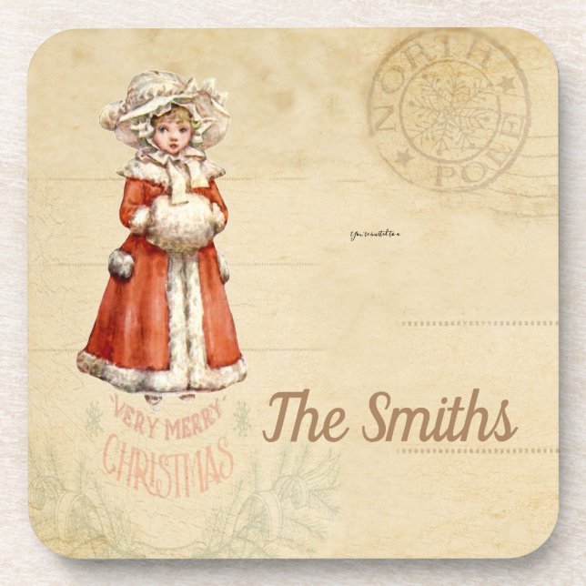Posavasos Pequeños Navidades Personalizados de Caroleros de  (Frente)