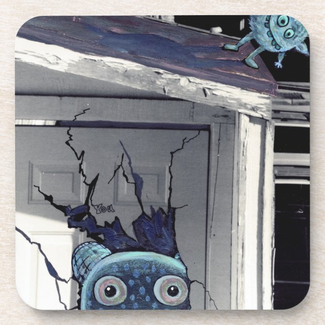 Posavasos pequeños prácticos de costa de los monstruos (Frente)