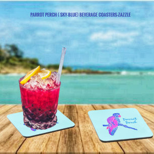 Posavasos Percha de loro (Sky-Blue) Montaña de plástico dura