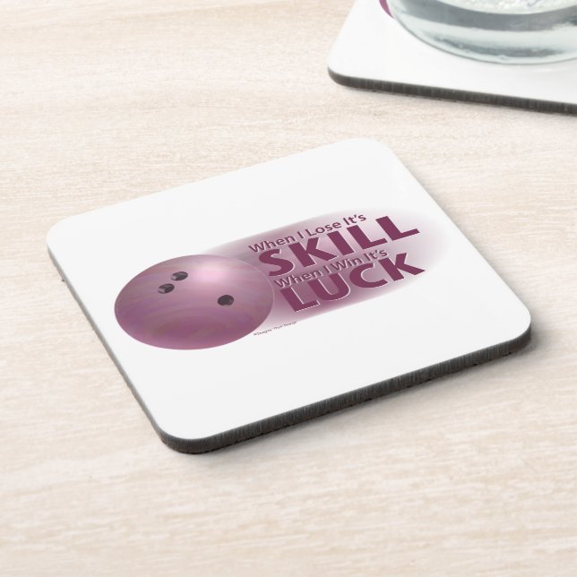 Posavasos Perder habilidad ganar suerte boliche rosado (Lado Izquierdo)