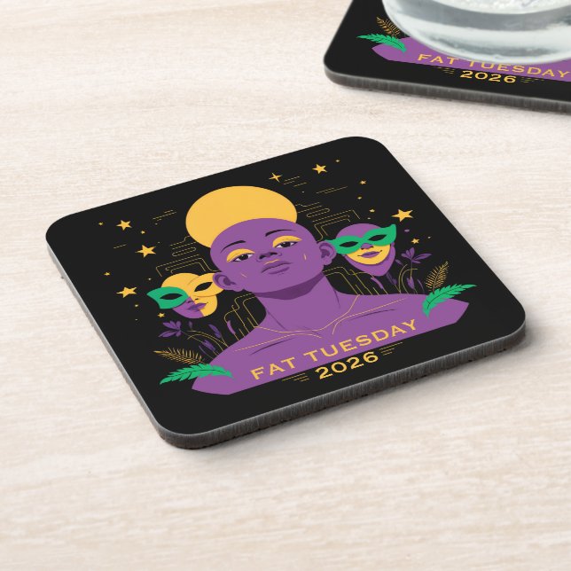 Posavasos Perfecto para Mardi Gras 2026 (Lado Izquierdo)