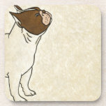 Posavasos Perfil del Bulldog francés mirando hacia arriba<br><div class="desc">Chariklia Zarris sabe cómo captar la mejor emoción en cada uno de sus dibujos. No es una excepción en este sencillo y contemporáneo dibujo de un bulldog francés.  Consigue esta imagen con la temática del perro en tu producto de Zazzle hoy.</div>