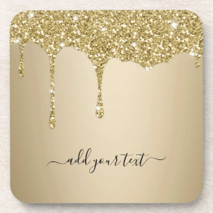 Posavasos Perforaciones personalizadas de Purpurina Gold par