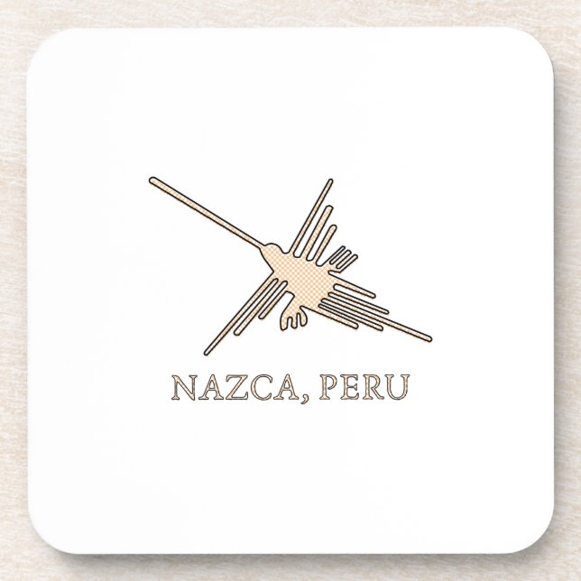 Posavasos Periódico Geoglyph de Nazca Hummingbird (Frente)