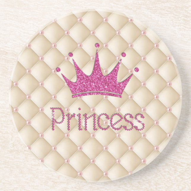 Posavasos Perlas encantadoras chic, tiara, princesa, brillan (Frente)