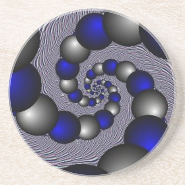 Posavasos Perlas Plateadas Y Azules Al Infinito (Frente)