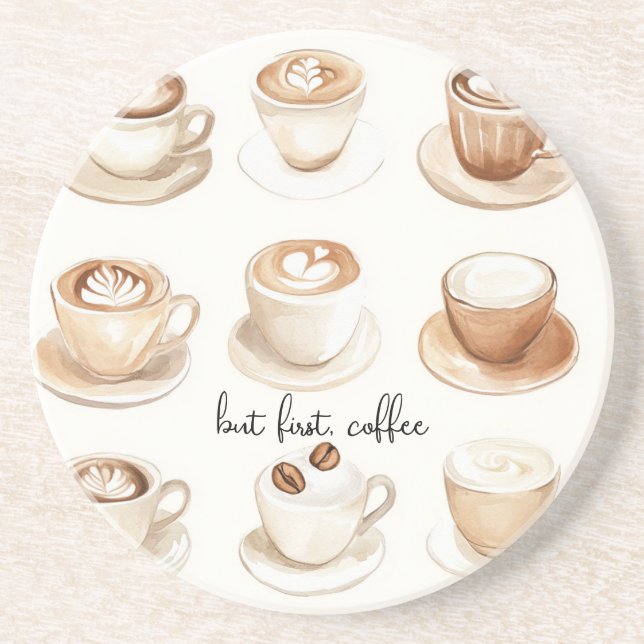 Posavasos Pero Primero, Tazas de Café (Frente)