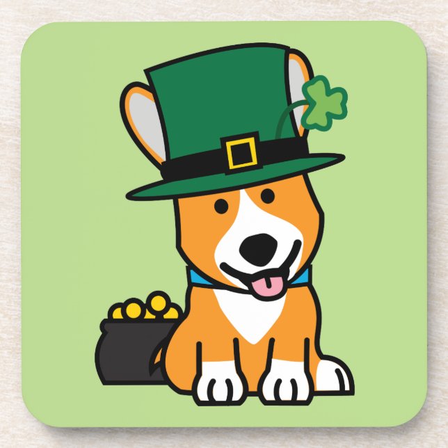 Posavasos Perrito del perrito del perro del Leprechaun del (Frente)