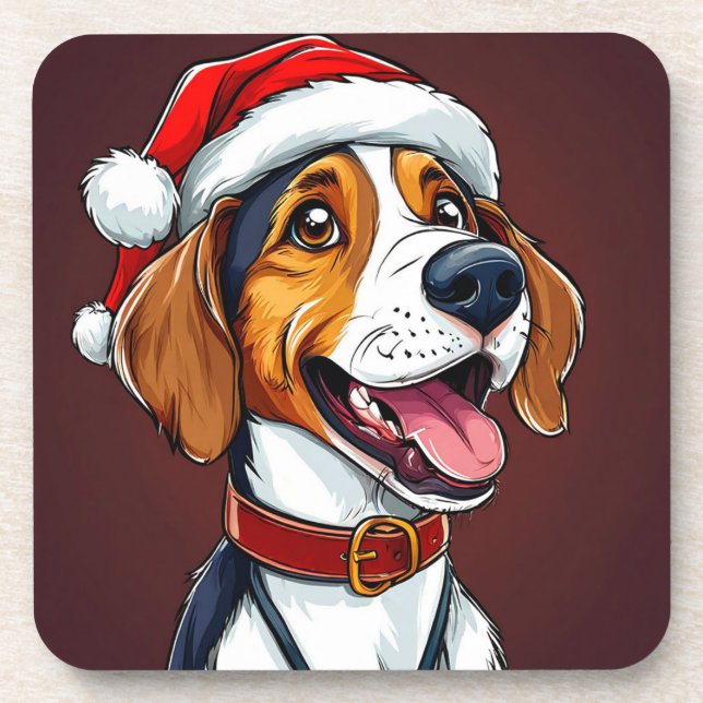 Posavasos Perrito navideño adorable (Frente)