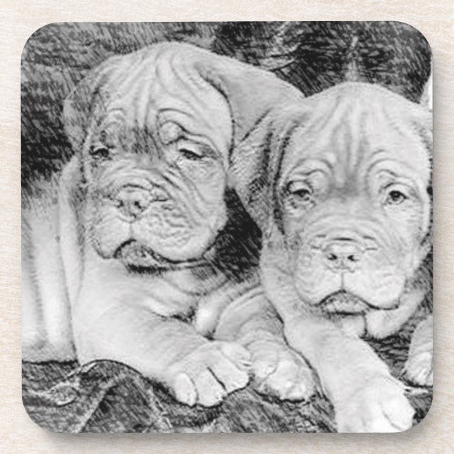 Posavasos Perritos de Dogue de bordeaux (Frente)