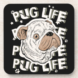 Posavasos Perro animal de la vida de Pug
