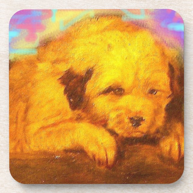 Posavasos Perro blanco (Frente)
