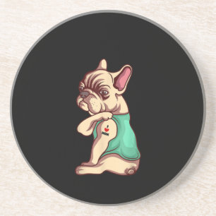 Posavasos Perro Bulldog francés me encanta mamá Tattoo Lover