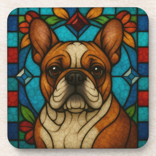 Posavasos Perro Bulldog francés "Vidrio manchado"