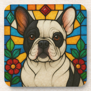 Posavasos Perro Bulldog francés "Vidrio manchado"