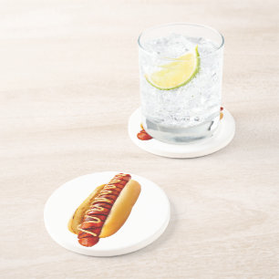 Posavasos perro caliente de SlipperyJoe's con vibra de BBQ d