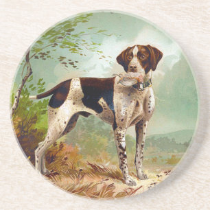 Posavasos Perro cazador con pájaro en la boca