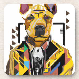 Posavasos Perro con traje: Arte digital