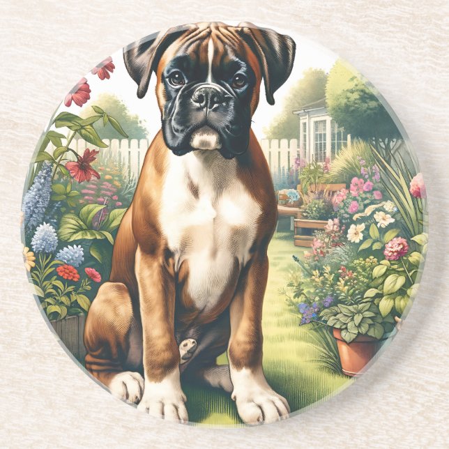 Posavasos Perro Cute Boxer (Frente)