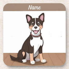 Posavasos Perro de cachorro marrón feliz