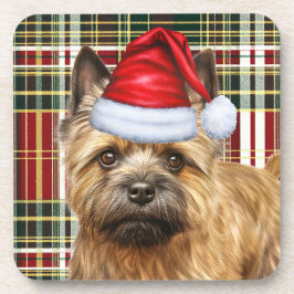 Posavasos Perro de Cairn Terrier con Navidades de festividad