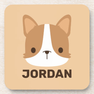 Posavasos Perro de Corgi con nombre personalizado